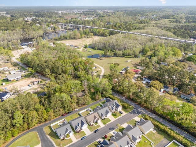406 Pritchard St, Myrtle Beach, SC 29588 - aerial view featuring a water view, a residential view, and a forest view