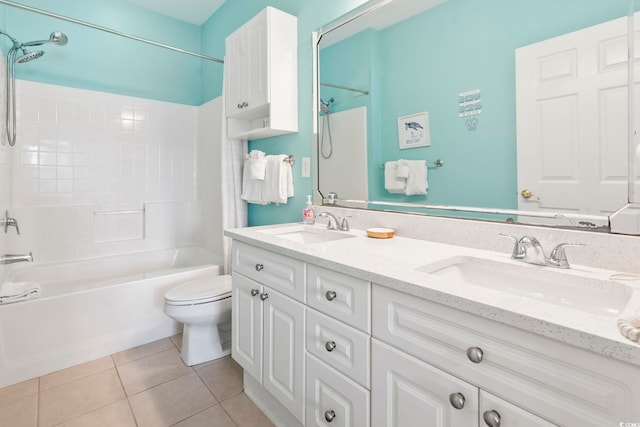 4861 Luster Leaf Cir Unit 104, Myrtle Beach, SC 29577 - full bath featuring tile patterned flooring, toilet, shower / bath combination, and double vanity