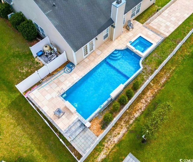 601 Seth Ln, Longs, SC 29568 - view of pool featuring a patio area, a fenced backyard, and a pool with connected hot tub