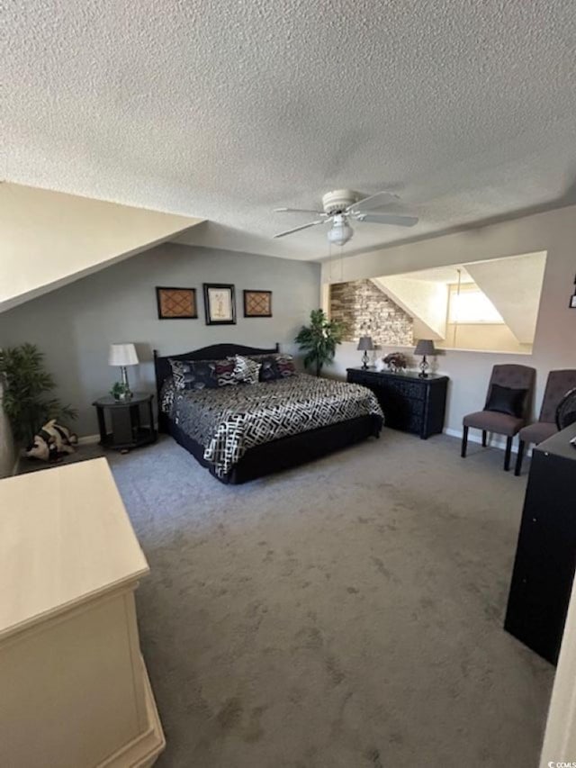 4396 Baldwin Ave Unit C-24, Little River, SC 29566 - bedroom with carpet flooring, a textured ceiling, a ceiling fan, and baseboards
