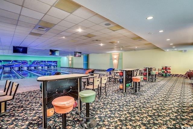 1105 S Ocean Blvd Unit 502, Myrtle Beach, SC 29577 - recreation room featuring recessed lighting and a drop ceiling