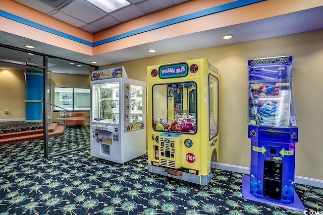 1105 S Ocean Blvd Unit 502, Myrtle Beach, SC 29577 - game room featuring carpet floors, recessed lighting, and baseboards