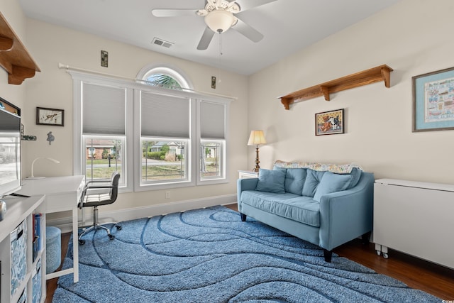 2039 Woodburn Dr, Myrtle Beach, SC 29579 - office with wood finished floors and ceiling fan