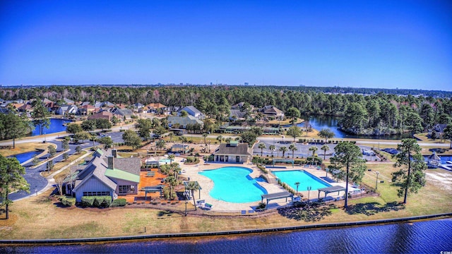 2039 Woodburn Dr, Myrtle Beach, SC 29579 - aerial view of a pool and a nearby body of water