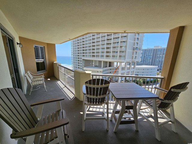 balcony with a water view