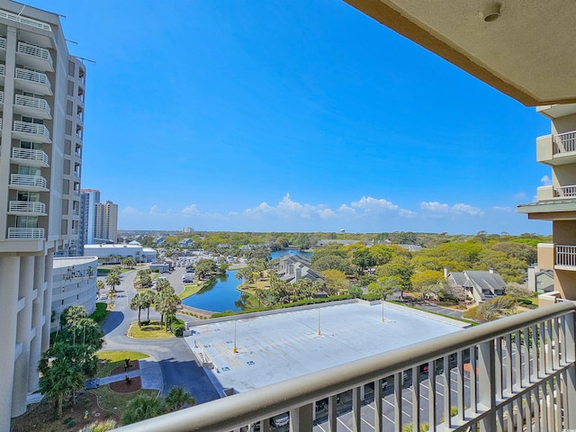 balcony with a water view