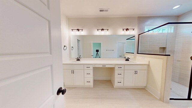 974 Crooked Oak Dr, Pawleys Island, SC 29585 - bathroom with a shower stall and double vanity