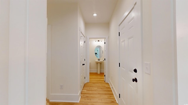 974 Crooked Oak Dr, Pawleys Island, SC 29585 - hall featuring light wood-style flooring and recessed lighting