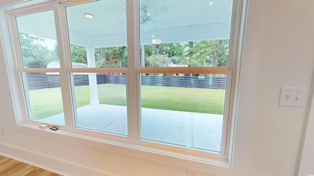 974 Crooked Oak Dr, Pawleys Island, SC 29585 - doorway featuring healthy amount of natural light, wood finished floors, recessed lighting, and ceiling fan