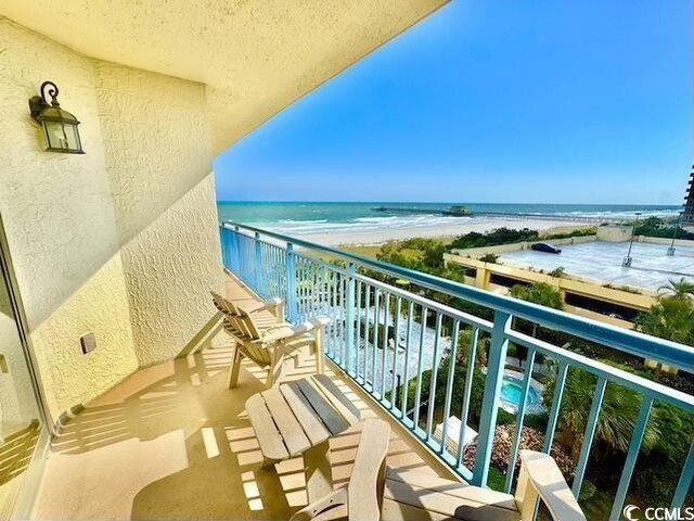balcony with a water view