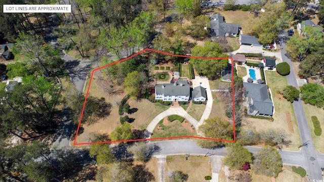 drone / aerial view featuring a residential view