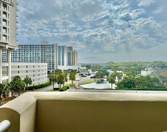 balcony featuring a city view