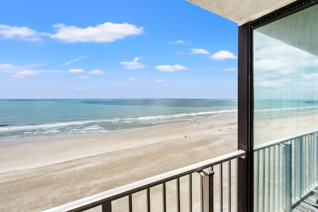view of water feature featuring a view of the beach