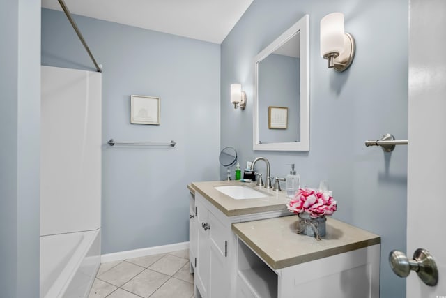 5508 Porcher Dr Unit 3, Myrtle Beach, SC 29577 - bathroom with vanity, tile patterned floors, and baseboards