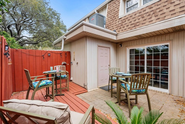 5508 Porcher Dr Unit 3, Myrtle Beach, SC 29577 - view of patio with a wooden deck, fence, a gate, and outdoor dining area
