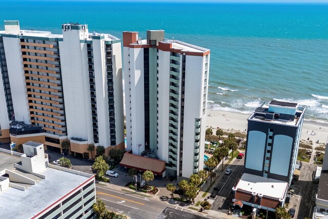 2701 N Ocean Blvd Unit 1154-60, Myrtle Beach, SC 29577 - drone / aerial view featuring a beach view and a water view