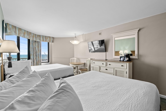 bedroom with a water view