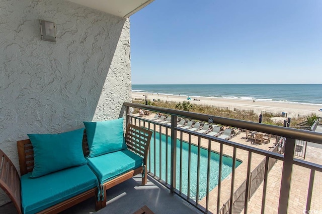 2001 S Ocean Blvd Unit 207, Myrtle Beach, SC 29577 - balcony featuring a beach view and a water view