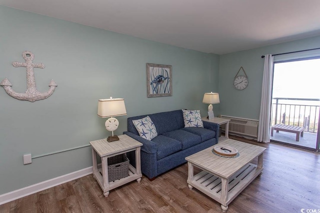 2001 S Ocean Blvd Unit 207, Myrtle Beach, SC 29577 - living room featuring baseboards and wood finished floors