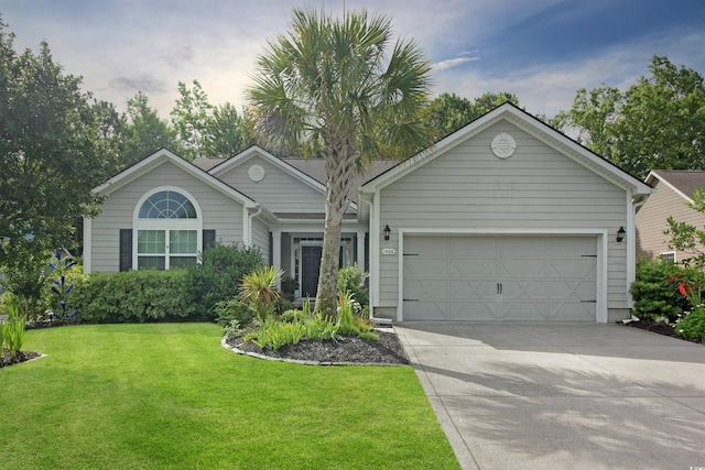 1406 Seabrook Plantation Way N, Myrtle Beach, SC 29582 - ranch-style home featuring driveway, an attached garage, and a front yard