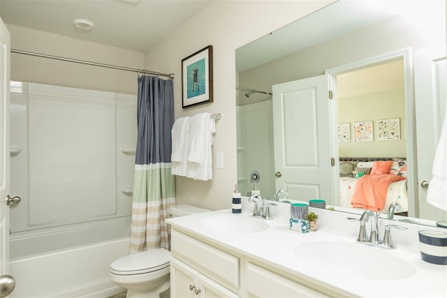 9738 Indigo Creek Blvd, Murrells Inlet, SC 29576 - ensuite bathroom featuring toilet, shower / tub combo, and double vanity