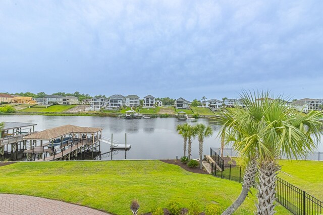 5208 Nightingale Dr, Myrtle Beach, SC 29577 - dock area featuring a water view and a residential view