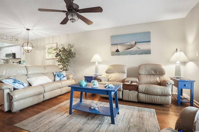 223 Maison Dr Unit F-4, Myrtle Beach, SC 29572 - living room featuring wood finished floors and a ceiling fan