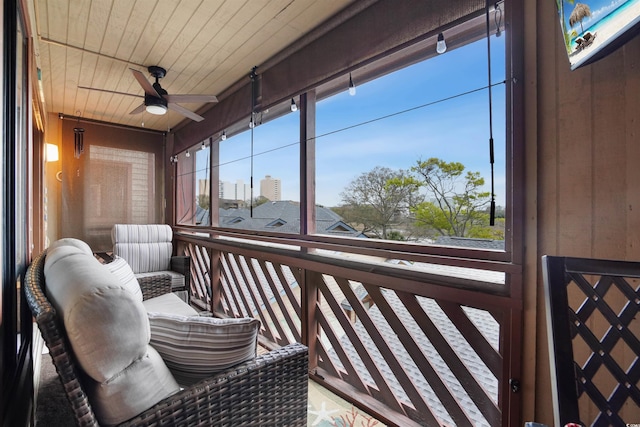 223 Maison Dr Unit F-4, Myrtle Beach, SC 29572 - sunroom featuring a ceiling fan