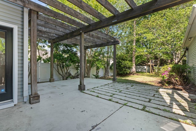 405 Emerson Dr, Myrtle Beach, SC 29579 - view of patio / terrace featuring a fenced backyard and a pergola