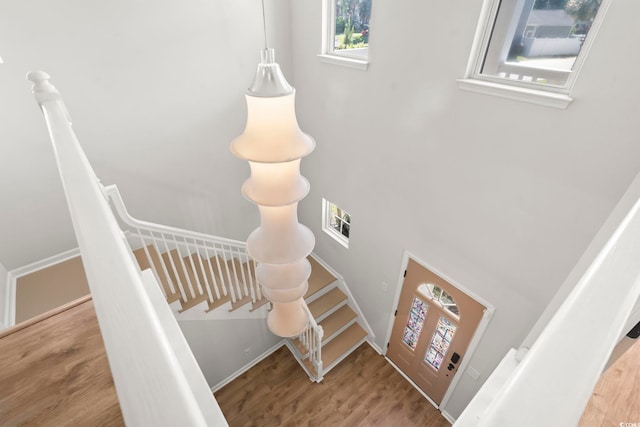405 Emerson Dr, Myrtle Beach, SC 29579 - stairway featuring wood finished floors