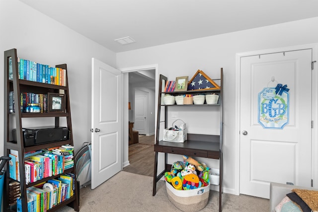 interior space with carpet floors