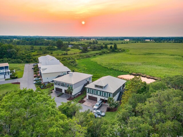 35 Red Skiff Ln Unit 35, Pawleys Island, SC 29585 - aerial view at dusk of a view of rural / pastoral area