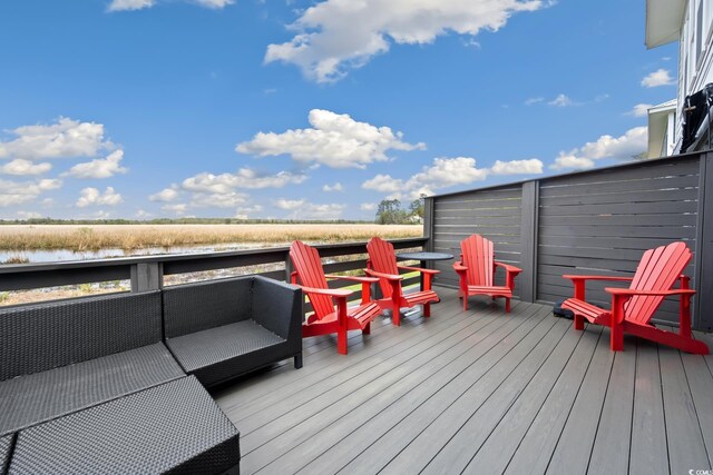 35 Red Skiff Ln Unit 35, Pawleys Island, SC 29585 - wooden terrace featuring a rural view and outdoor lounge area