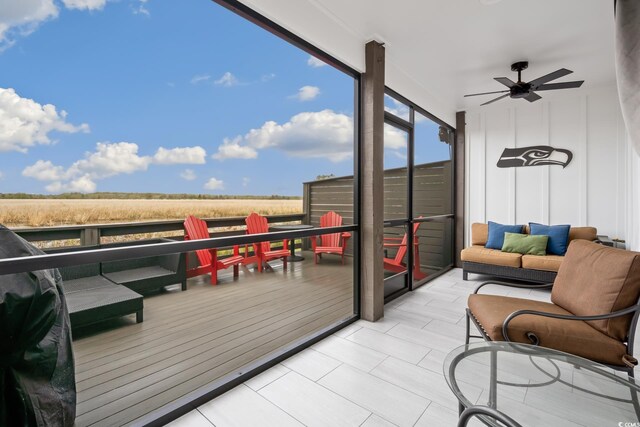 35 Red Skiff Ln Unit 35, Pawleys Island, SC 29585 - sunroom featuring a view of countryside