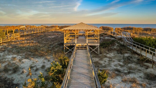 35 Red Skiff Ln Unit 35, Pawleys Island, SC 29585 - dock area with a water view and a gazebo