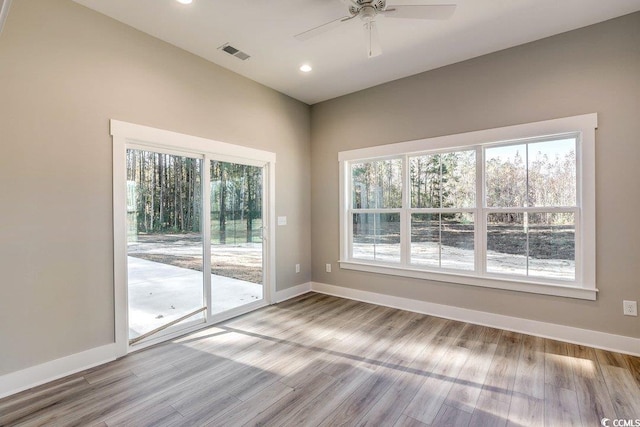 204 Shady Pines Ct, Conway, SC 29527 - unfurnished room featuring baseboards, wood finished floors, a ceiling fan, and recessed lighting