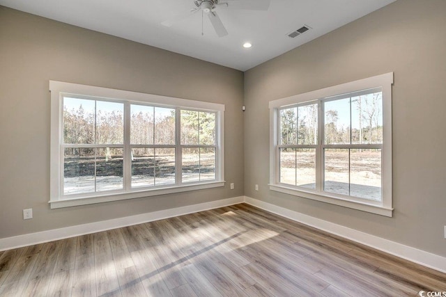 204 Shady Pines Ct, Conway, SC 29527 - empty room featuring ceiling fan, baseboards, wood finished floors, and recessed lighting