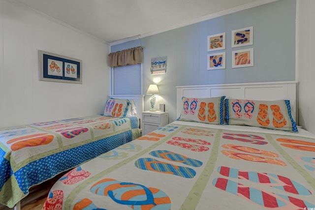 bedroom featuring ornamental molding