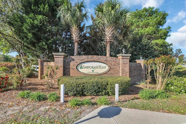 view of community sign