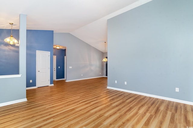 180 Oak Crest Cir, Longs, SC 29568 - spare room with light wood finished floors, lofted ceiling, and baseboards