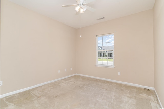 180 Oak Crest Cir, Longs, SC 29568 - empty room with light colored carpet, ceiling fan, and baseboards