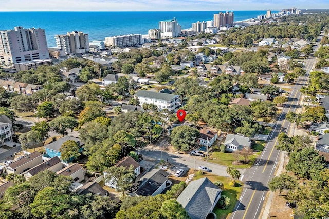 bird's eye view with a water view and a city view
