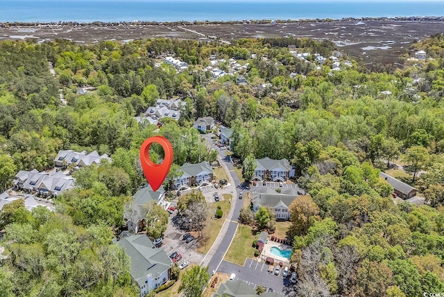 157 Egret Run Ln Unit 514, Pawleys Island, SC 29585 - aerial overview of property's location featuring a nearby body of water and nearby suburban area