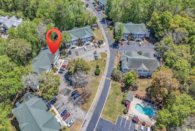 157 Egret Run Ln Unit 514, Pawleys Island, SC 29585 - aerial view of residential area featuring a pool
