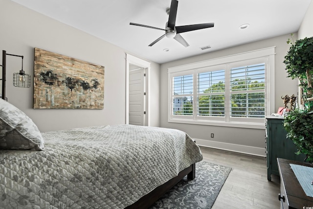1006 Surf Pointe Dr, North Myrtle Beach, SC 29582 - bedroom featuring wood finished floors, baseboards, recessed lighting, and a ceiling fan