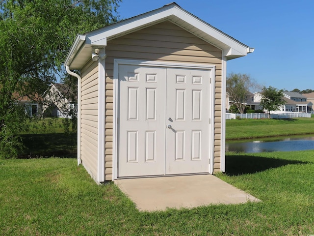 819 Brookline Dr, Myrtle Beach, SC 29579 - view of shed featuring a water view