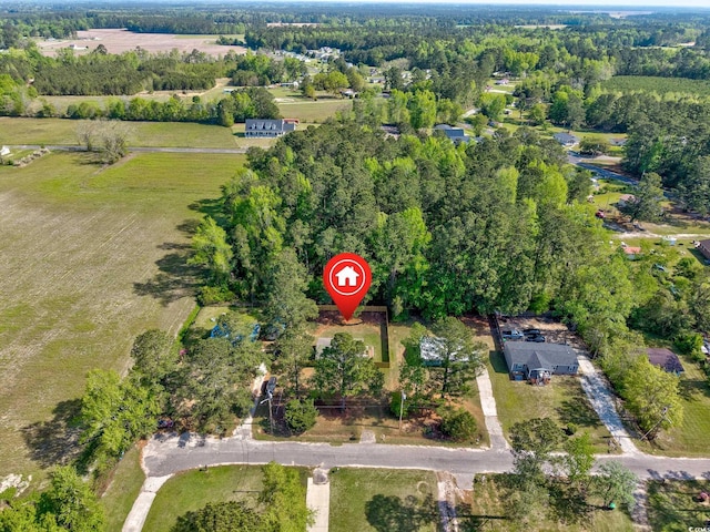 bird's eye view with a rural view