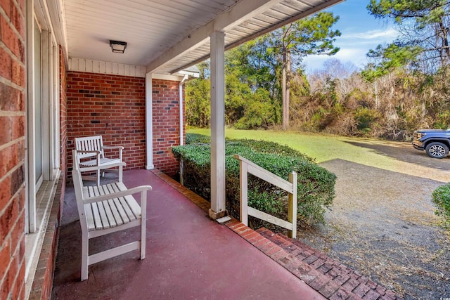 view of patio / terrace with a porch