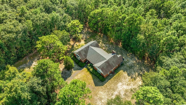 bird's eye view with a forest view