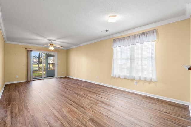 820 Fairway Dr Unit 1506Hh, Longs, SC 29568 - empty room with wood finished floors, a ceiling fan, baseboards, ornamental molding, and a textured ceiling